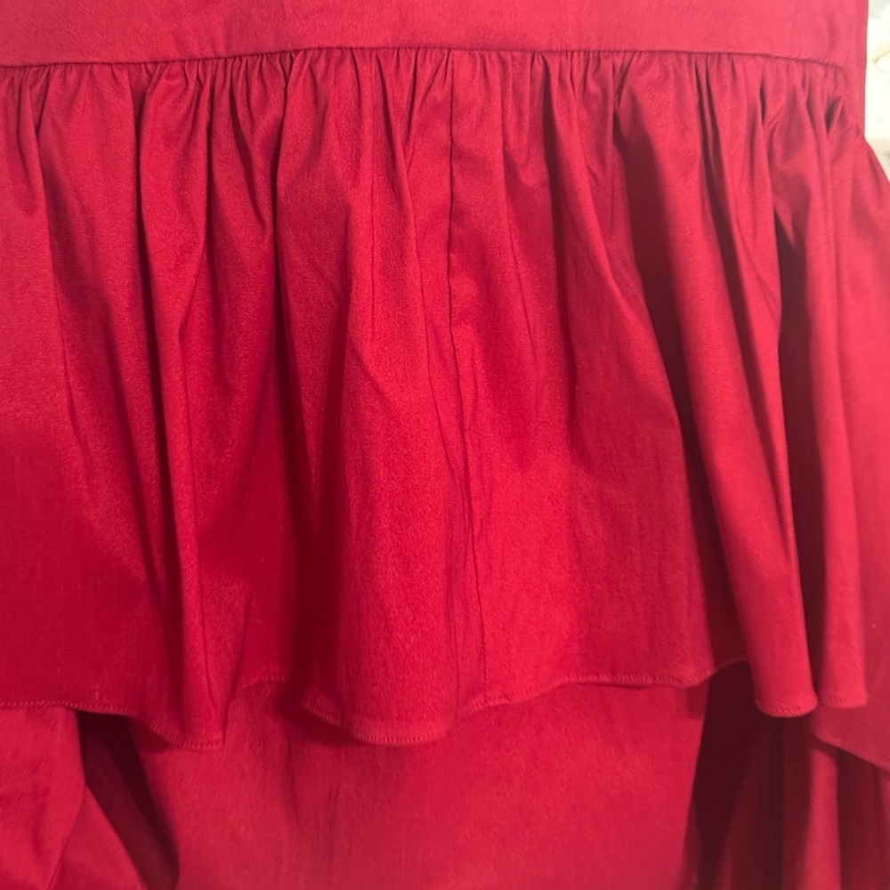 Red‎ Asymmetrical Blouse - Picture 5 of 8